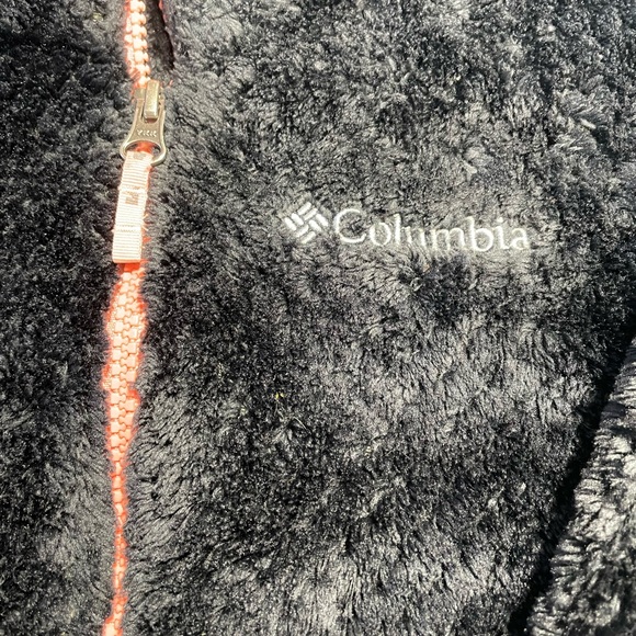 Columbia Sherpa Full Zip Little Girls Black and Pink Jacket With Pockets GUC - Picture 9 of 9